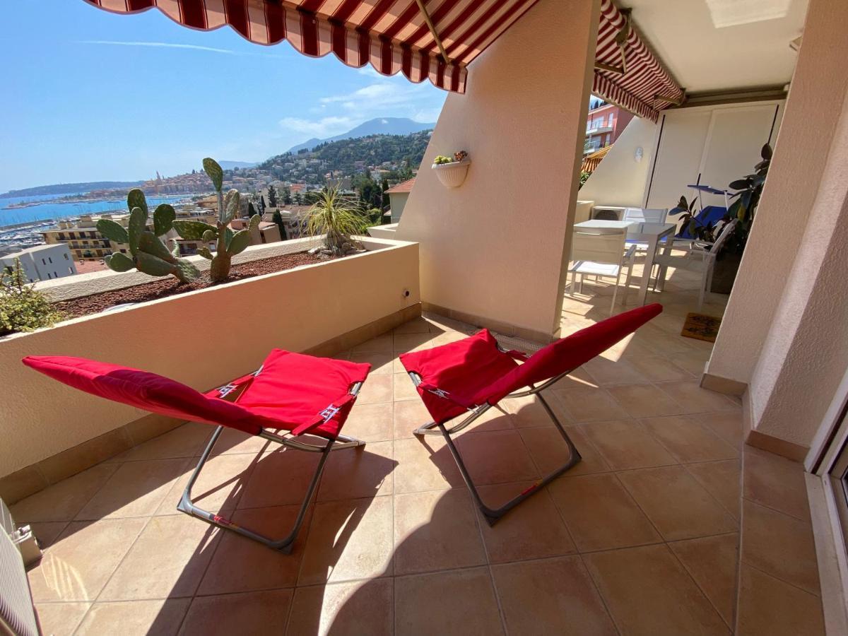 شقة Mansfield Vue Carte Postale Terrasse Piscine Calme Port A 200M A Pied مينتون المظهر الخارجي الصورة